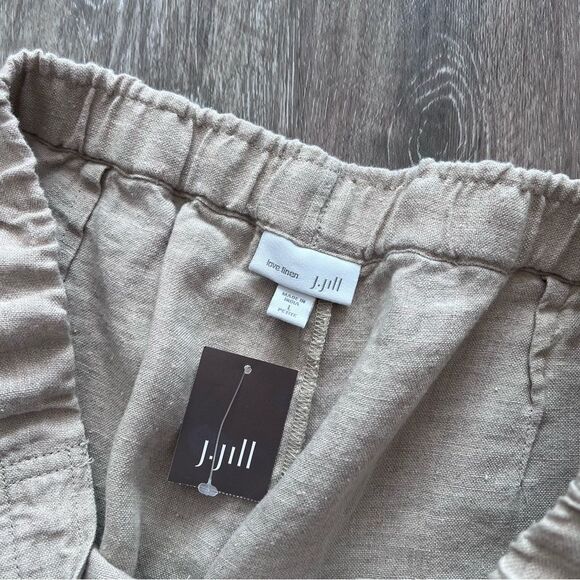 Nwt J. Jill love‎ linen pull on pants oatmeal women’s petite L - Picture 5 of 7